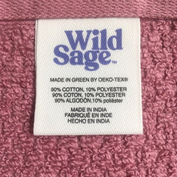 6-pc MAUVE PINK Wild Sage Savannah Quick Dry 90% Cotton Towel Set BATH HAND WASH - Picture 10 of 11
